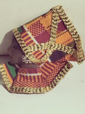 Handmade African Woman Fabric Brooch Pin